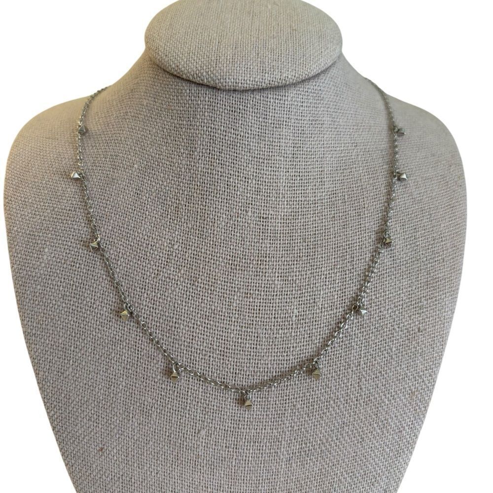 Kendra Scott Delicate Looking Rhodium Plated Charm Necklace.